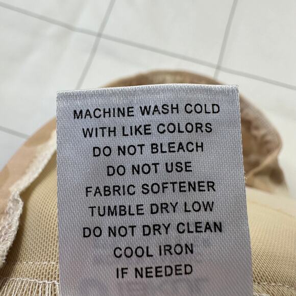 Ibkul Pants Womens 12 Tan Cream Camo Print Golf Ankle Stretch Pockets Pull On - Picture 5 of 11